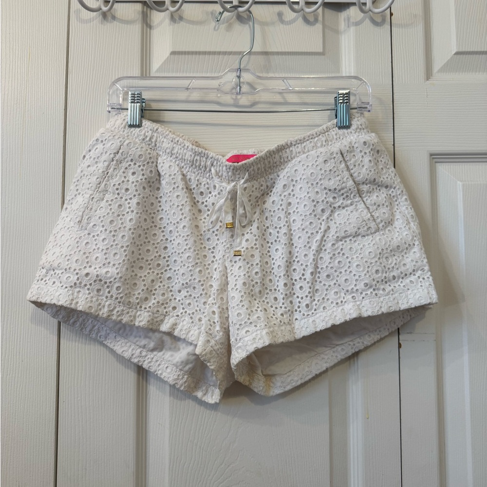 Lilly Pulitzer White Baybreeze Eyelet Shorts